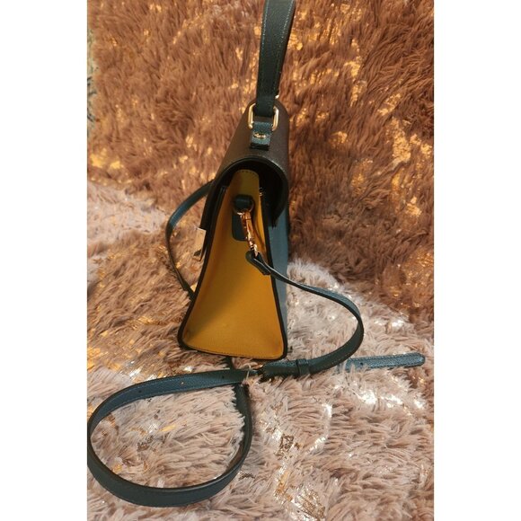 Dune London Womens Teal/Mustard Top Handle Bag - Picture 3 of 8